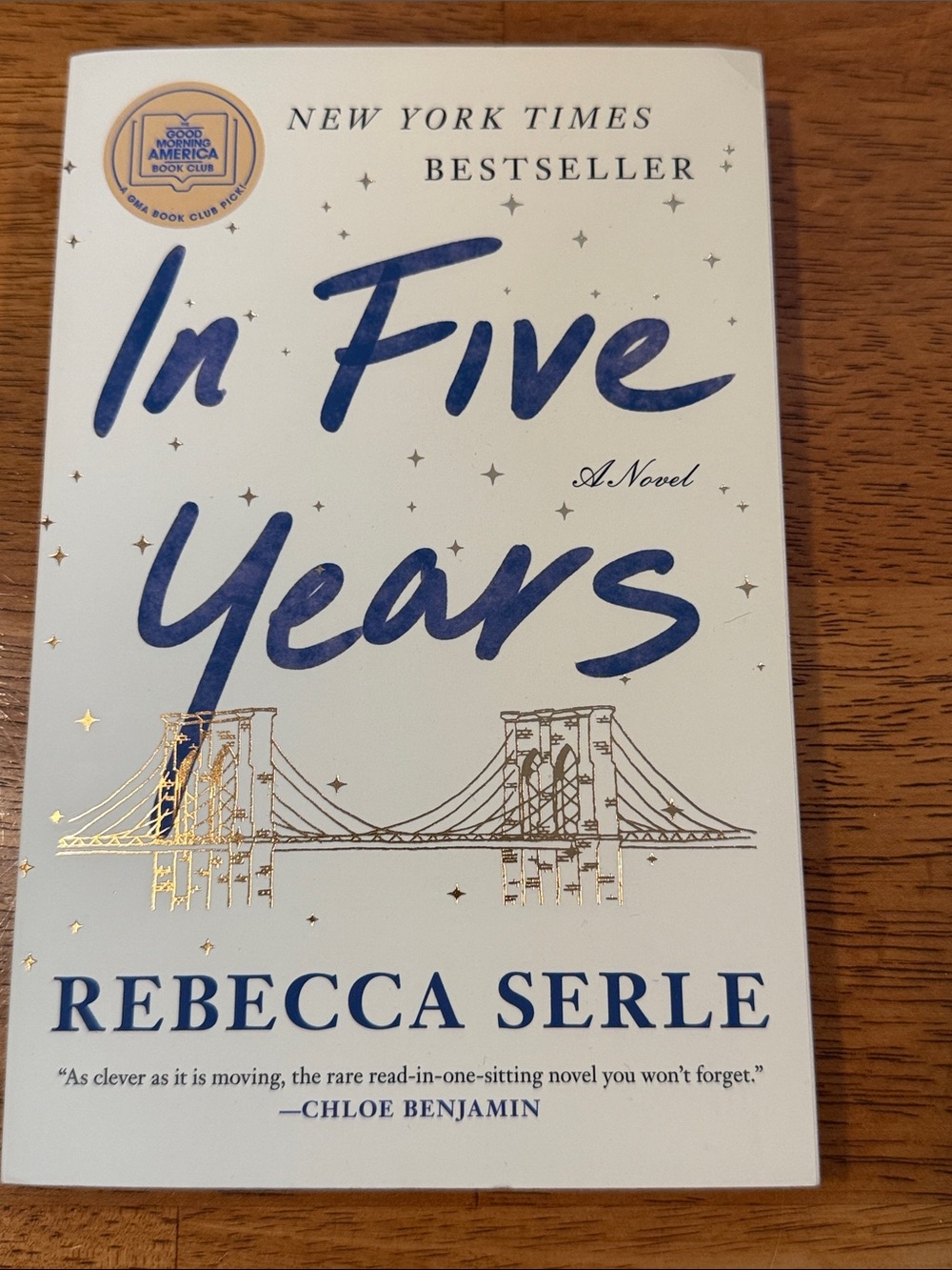 In Five Years by Rebecca Serle - White & Blue Paperback